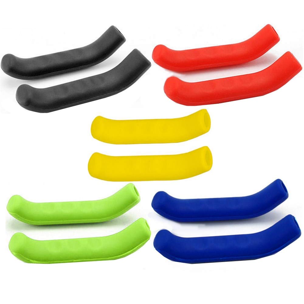 5 Pairs Brake Handle Sleeve Silicone Waterproof Bike Brake Lever Protection Cover Anti-Slip Comfortable Bicycle Brake Lever Sleeve Grip for Most of Regular Bike Road Bike Mountain Bicycle（5 Colors）