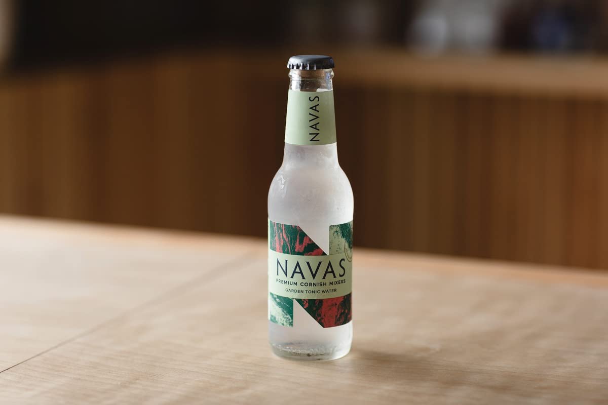 Navas Botanical Garden - Acqua tonica, 24 x 200 ml, realizzata con acqua di sorgente della Cornovaglia