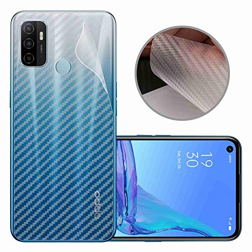 Image of Compatible with Oppo A53 Back Screen Protective Film Carbon Fiber Skin Transparent Screen Guard Sticker