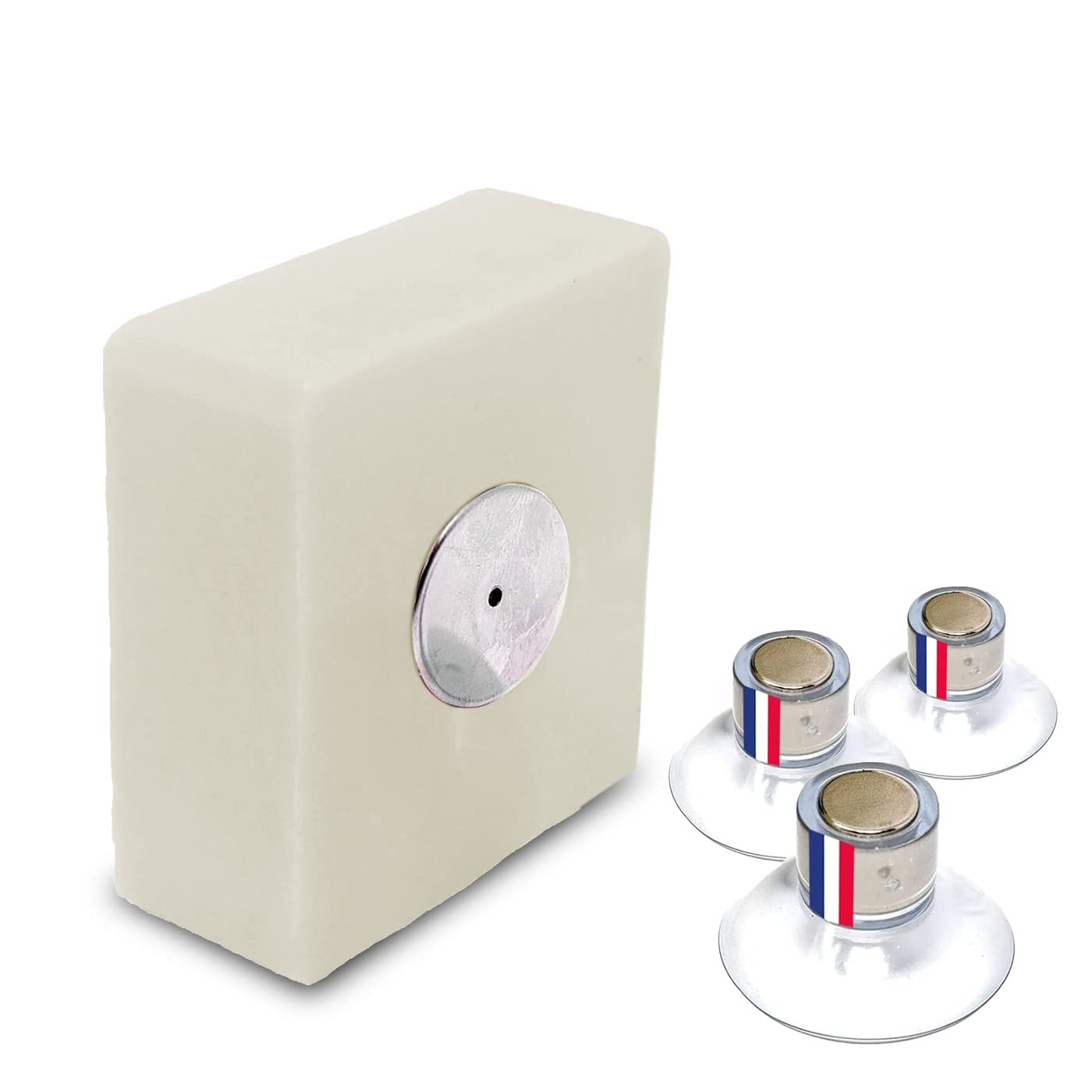 Porte-savon Magnétique Avec Ventouse - Lot De 3 - Fixation Sans Perçage - Puissante Ventouse Et Aimant - Pour Cuisine & Salle De Bain - Gain De Place