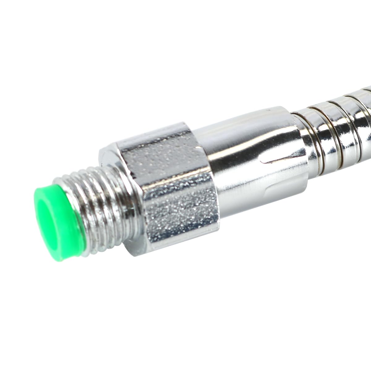 Tubo flexible de refrigeración por agua y aceite de metal con boquillas redondas para alto impacto en máquinas herramienta CNC, fresadoras y tornos.