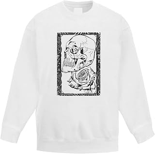Azeeda 'Skull And Rose' Kid's Sweatshirt/Jumper (12-13 Years) (KW00013607)