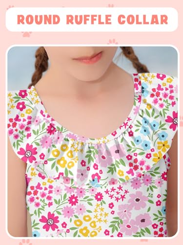 Image of Girls One Piece Swimsuits Toddler Cute Ruffle Bathing Suits Quick Dry Beach Swimwear Size 2-7 Years