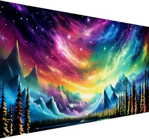 ijbnhd 5D Large Diamond Painting Kits for Adults, 5D Mountain Extra Large Diamond Art Kits, Full Drill Crystal Rhinestone Aurora Gem Art Home Wall Decor Gift(28X 16inch)