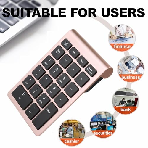 Ziffernblock, 22 Tasten 2,4G Numeric Keypad Ergonomisches Keyboard Ultra Dünn Kabellos ExternerNummernblock Wireless Numpad für Laptop Tablet PC Win7/ 8/10/XP/Vista LinuxSystem, 10m/32.8ft Entfernung