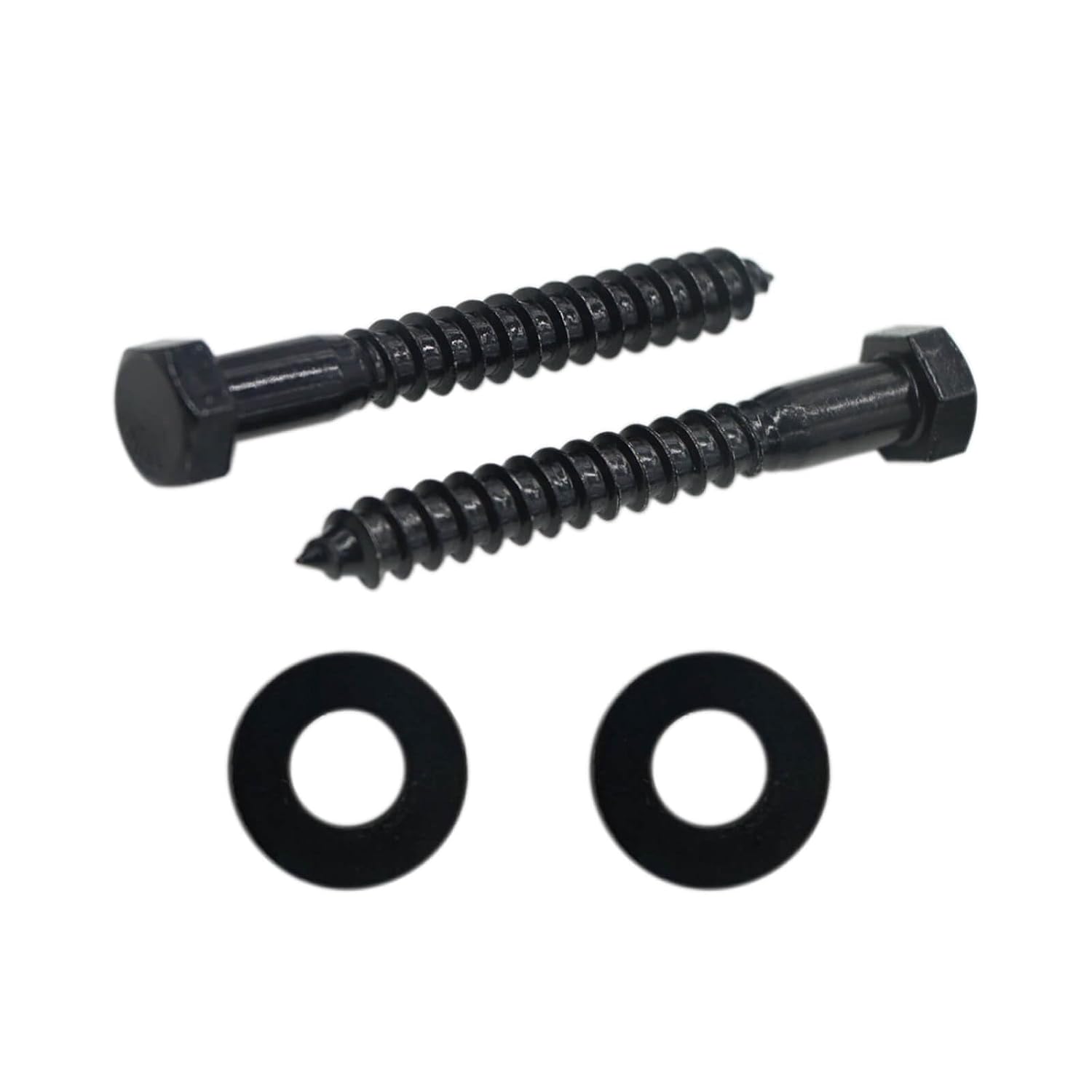 10PCS 3/8" x 3" Hex Head Lag Screws, Stainless Steel Black Lag Bolts, Heavy Duty Lag Bolts, Washers Included