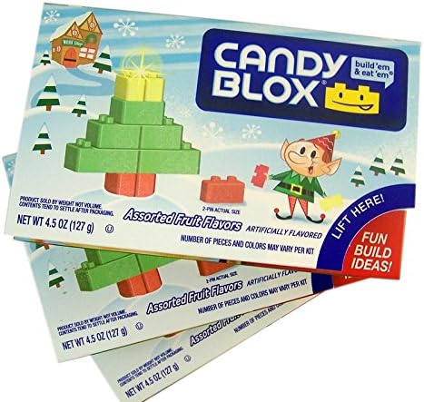 Candy Blox Building Blocks Candy Christmas Box, 4.5 oz, Pack of 3
