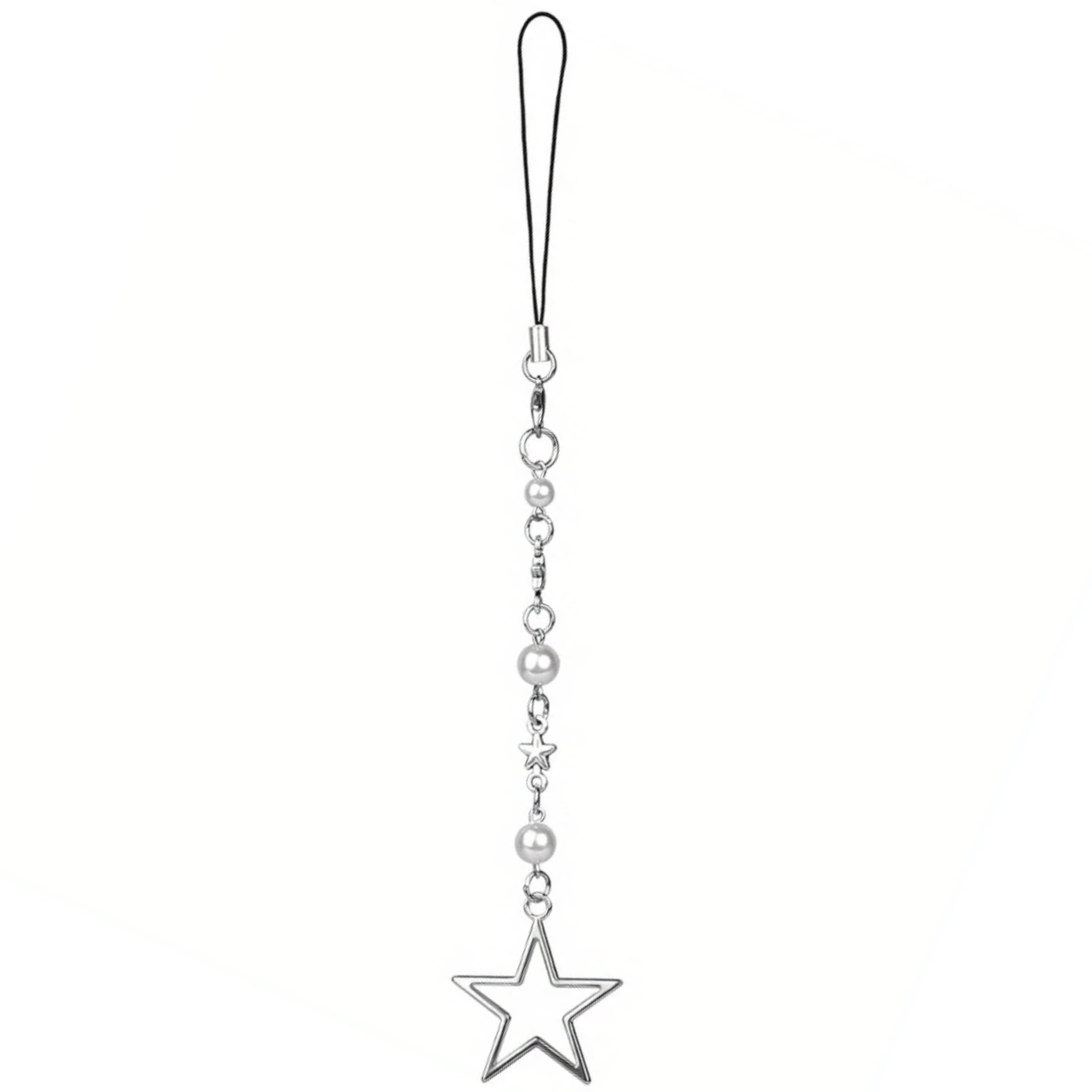SNOWY SHOP Cute Star Y2K Phone Charm– Y2K Aesthetic Star Beads Silver Mobile Accessory for Girls, Women & Teens-image-30