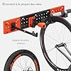 Mimoke Support mural pour vélo, réglable verticalement et horizontalement, capacité de charge jusqu'à 30 kg, panneau perforé avec crochet à outils, peu encombrant, pliable, VTT, vélo de route #5
