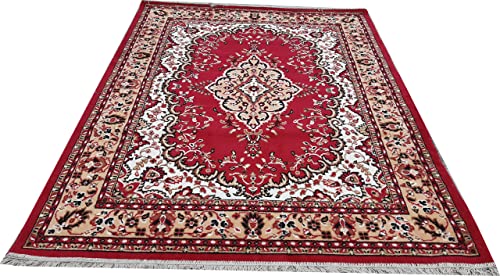 Image of Home Decore Acrylic Carpet for Your Living Room & Drawing Room Aywhere in Your Home (150x210 Red Colour)- 5x7 Feet
