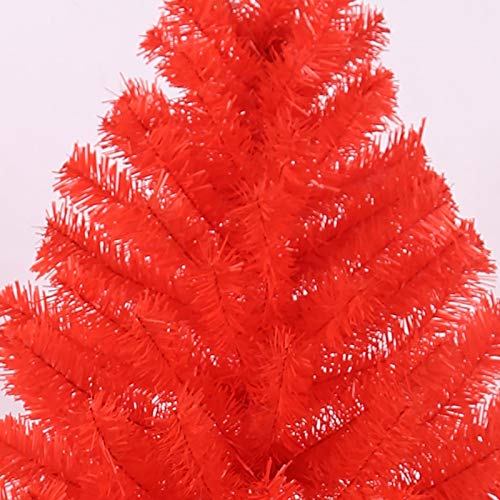 Dulplay 16.4Ft Red Pvc Artificial Christmas Tree,With Metal Stand Unlit Foldable Feel-Real Rose Red Christmas Pine Tree,For Holiday Indoor #TOP5