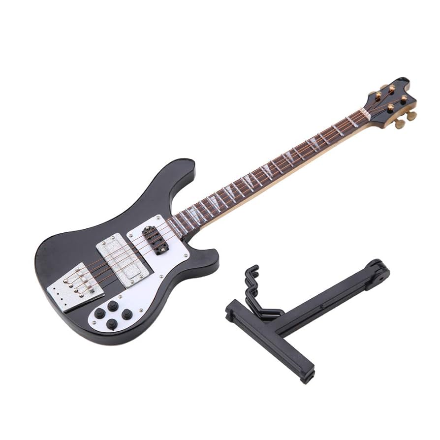 Amazon.com: Electric Bass Model, Black Miniature Bass Guitar