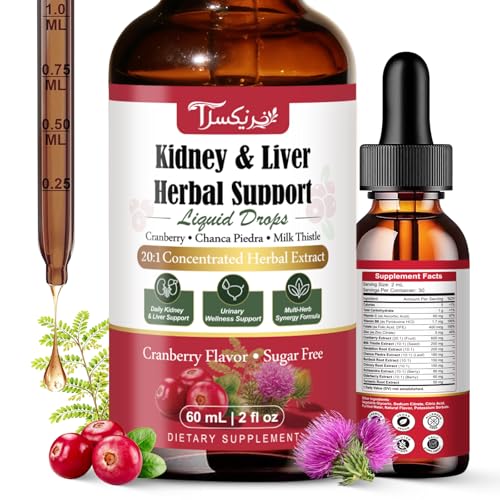 Tyrnixel Kidney Cleanse & Liver Support Liquid Drops with Cranberry 20:1, Chanca Piedra & Milk...