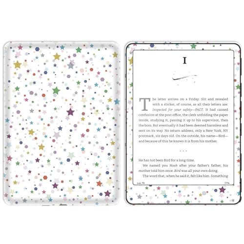 Image of Sticker Skin Decal for Kindle, Full Wrap Protective Vinyl Sticker for Kindle Paperwhite (12th Generation) and Colorsoft Signature (2024 Release)-Stars Print
