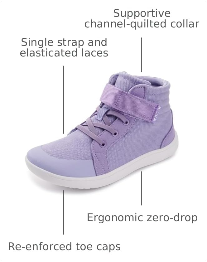 Image of WHITIN Little /Big Kid Wide High Top Barefoot Shoes | Street-Style Minimalist Sneakers for Boys /Girls | Natural & Healthy Fit