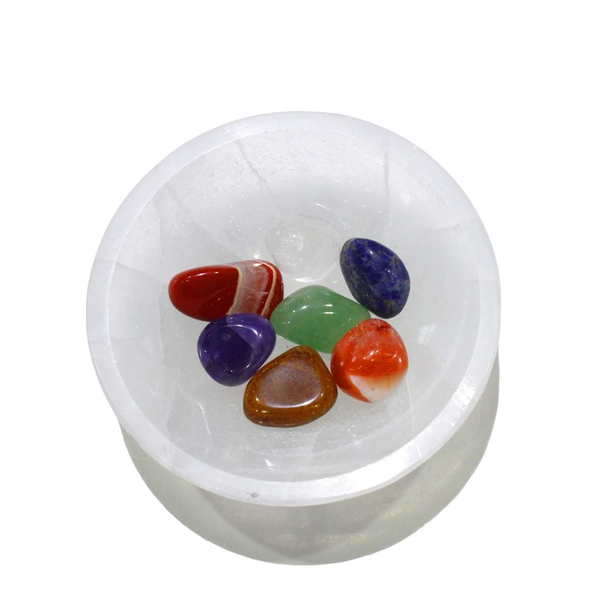 Juego de chakras de cristal natural con cuenco de cuarzo para yoga