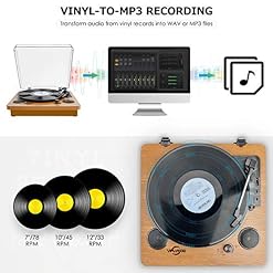 Platine Vinyle,VIFLYKOO Platine Vinyle à encodeur numérique portabl Bluetooth avec Haut-parleurs stéréo intégrés à Trois… - Les Beatles, Paul McCartney, John Lennon, RIngo Starr, George Harrison Platine Vinyle,VIFLYKOO Platine Vinyle à encodeur numérique portabl Bluetooth avec Haut-parleurs stéréo intégrés à Trois… – Image 4