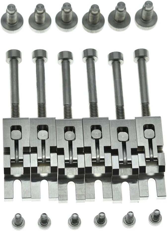 KAISH Guitar Stainless Steel Double Locking Tremolo Bridge Saddles and Screws for Floyd Rose Tremolos