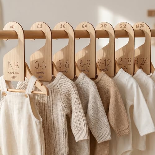 Beautiful Wooden Baby Closet Dividers Set of 7 -...