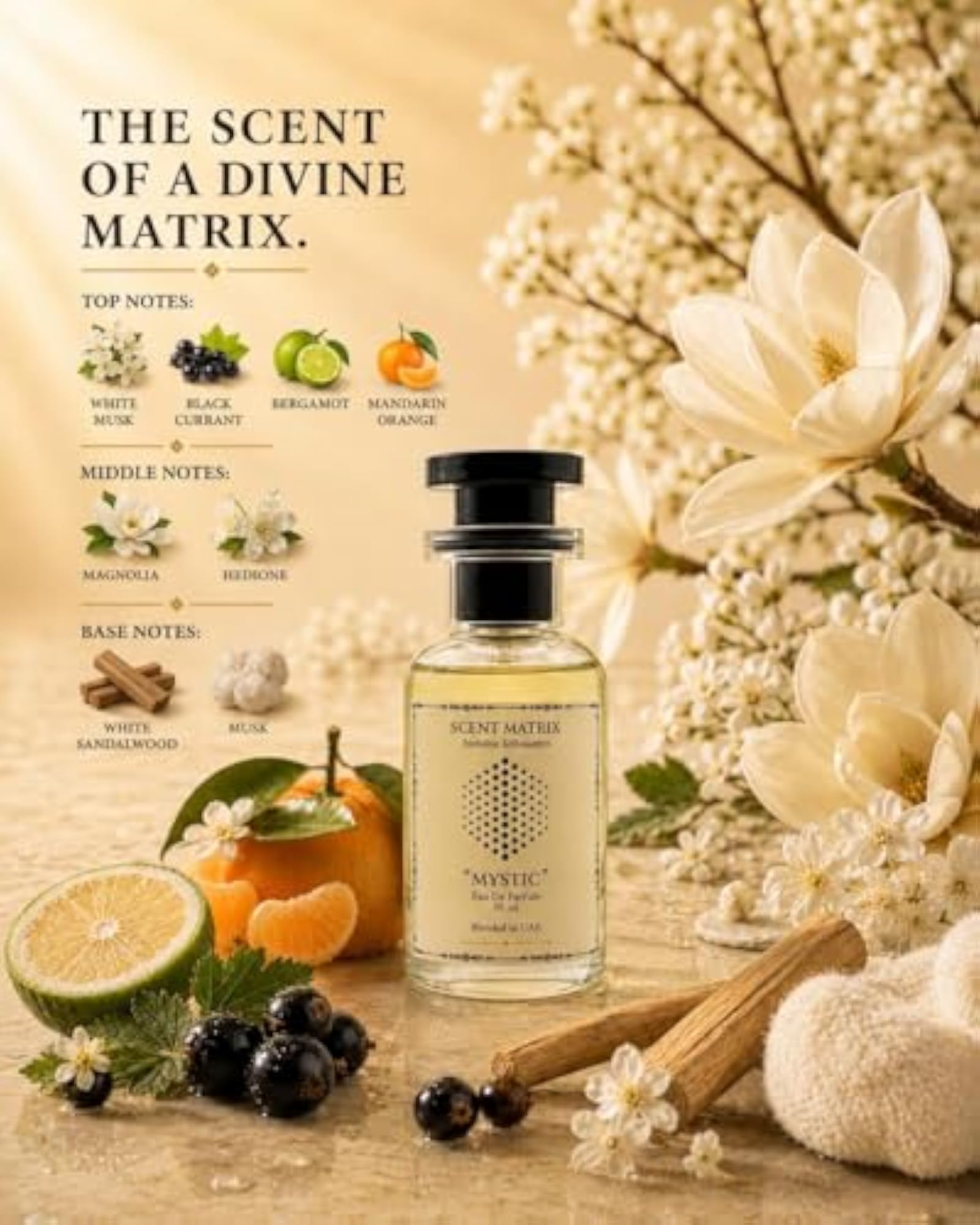 MYSTIC Eau De Parfum, 50 ML, Musky Woody Floral