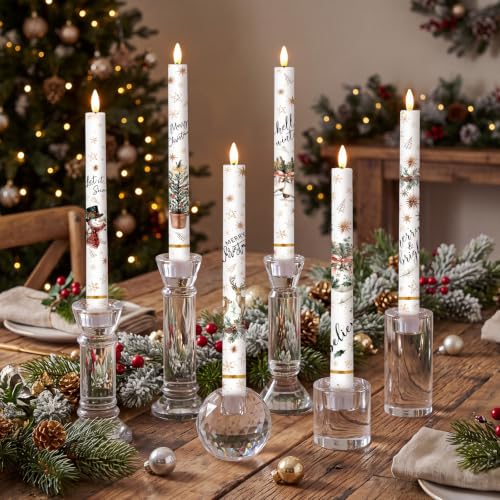 Image of Aurelema Battery Operated Flameless Taper Candle Remote, 6 Pcs, Classic