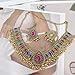 Indian Wedding Bridal Traditional Bohemian Jewellery Set for Women Girls Antique Ethnic Party Prom Wear Statement Necklace Earring Tassel Bollywood Choker Punk Crystal Fashion Gift for Bride(Colorful)