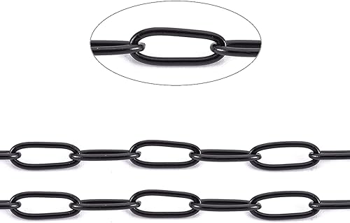 Miniatura 10 de Pandahall - Cadenas de clip de acero inoxidable 304 de 32.8 pies de 0.118 x 0.051 x 0.012 in con carrete para hacer joyas de bricolaje (color acero