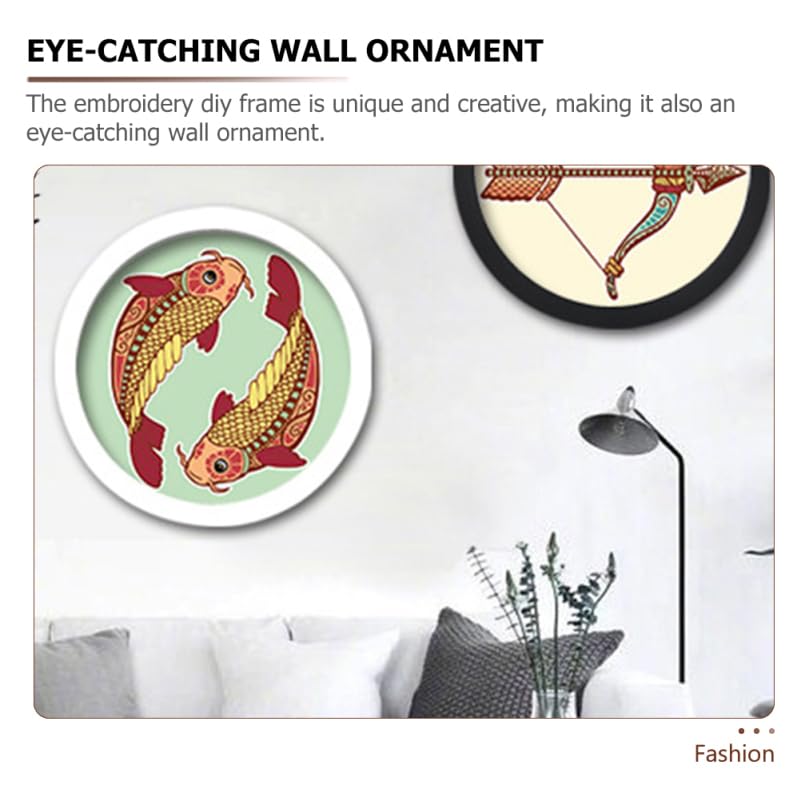 HOMSFOU Telaio Da Ricamo In Legno Circolare 17,8 Cm: Cornice Per Punto Croce, Decorazione Parete, Esposizione Quadri Fai Da Te