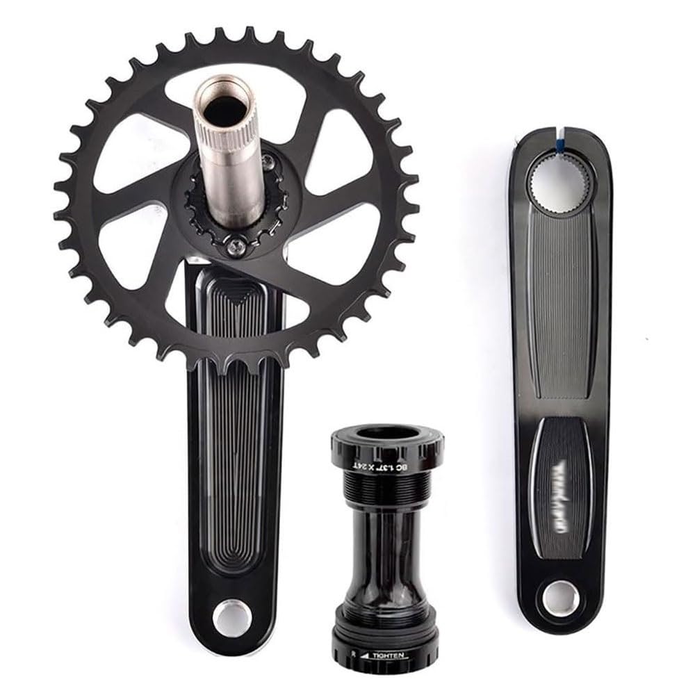 175mm Platos Y Bielas Mountain Bike 30T/32T/34T/36T/38T Plato Aleación De Aluminio Hueco Integrado Juego De Bielas con Eje De Pedalier