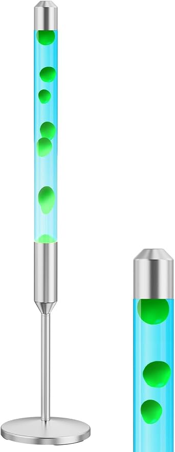Kyzfy 110cm Liquid Motion Lamp Magma Lamp Soothing Light Suitable for Home Decoration, Office Decoration, Bar, Bar Etc. (Water Green Blue Wax, 47.5 Pol