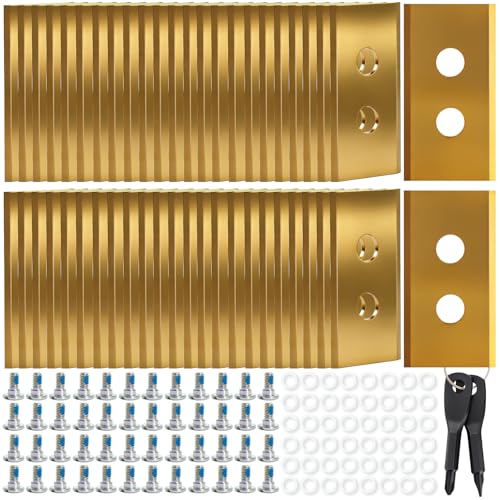 ANATIA 48Pack Titanium Coated Lawn Mower Blades Kit Compatible with Mammotion Luba AWD Series Luba 2 AWD Yuka Series Robotic Lawn Mowers with Screws and Plastic Washers