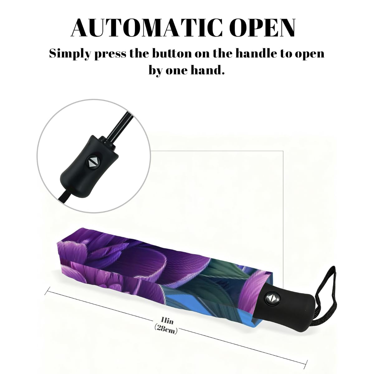 Paraguas compacto de viaje resistente al viento, plegable, para lluvia, apertura automática, protección contra rayos UV y agua