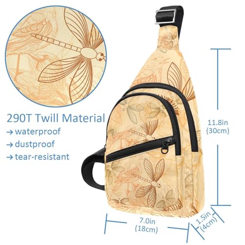 Mochila bandolera con diseño de libélula multicolor para paseos urbanos 5
