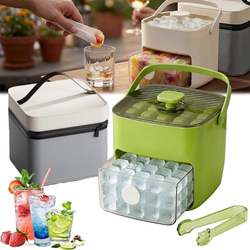 Molde para hielo 48 cubos con tapa y prensa fácil miniatura 1
