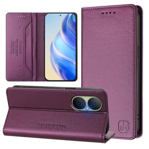 Rfvzubemok Compatible con Huawei Enjoy 80 4G JUY-AL00 El Soporte se Puede Girar Funda Monedero con Cierre magnético Funda Violet