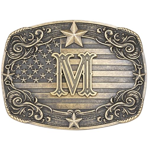 Image of Western Belt Buckle for Men Women Initial Letter A to Z Cowboy Belt Buckle Texas Buckle hebillas vaqueras para hombre