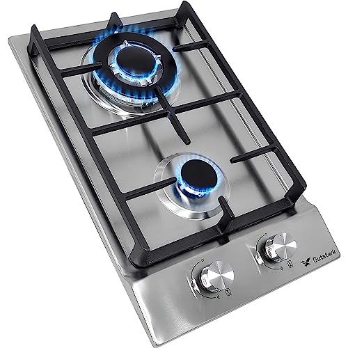 Hornos Y Parrillas, Kitchen RACK & PACK Parrilla de Gas 2 Quemadores Acero Inoxidable Gas LP y Natural Encendido Electrico Perilla 2 en 1 Estufa de Mesa Parrilla Empotrable Cocina Hogar...