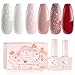 UV Nagellack Set, Neeko Gel Nagellack UV Set Glitzer Rosa 6 Nagelgel farben Nagellack Glitter Rot Pink Nude Weinrot Soak off LED Gel Nail Polish Maniküre Kit Muttertagsgeschenk Valentinstag