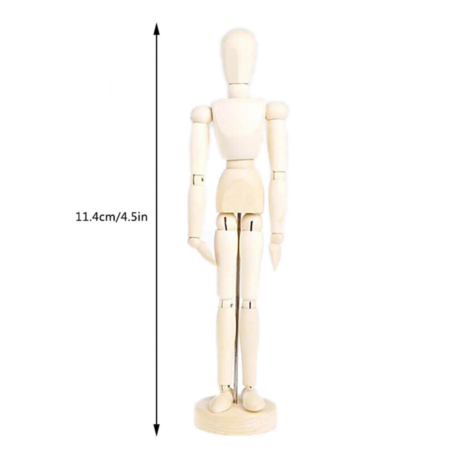 Decorhome Wooden Mannequin Artist Manikin, Human Figure Puppet Model | Figure Model Drawing with Base - Wooden Manikin Human Figure for Artist Models Photography Props