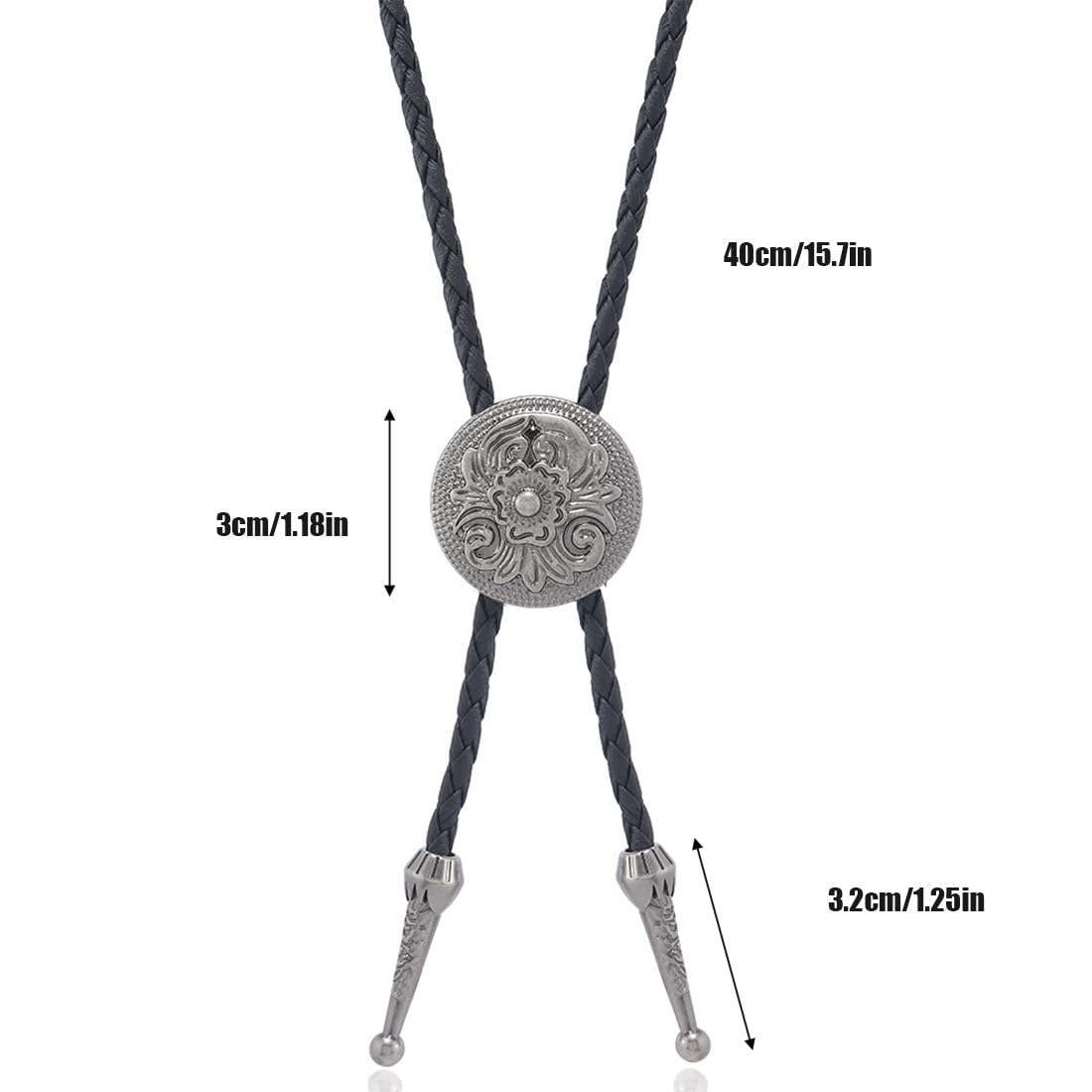 Cravate Américaine en Métal Argenté - Boutique Cowboy