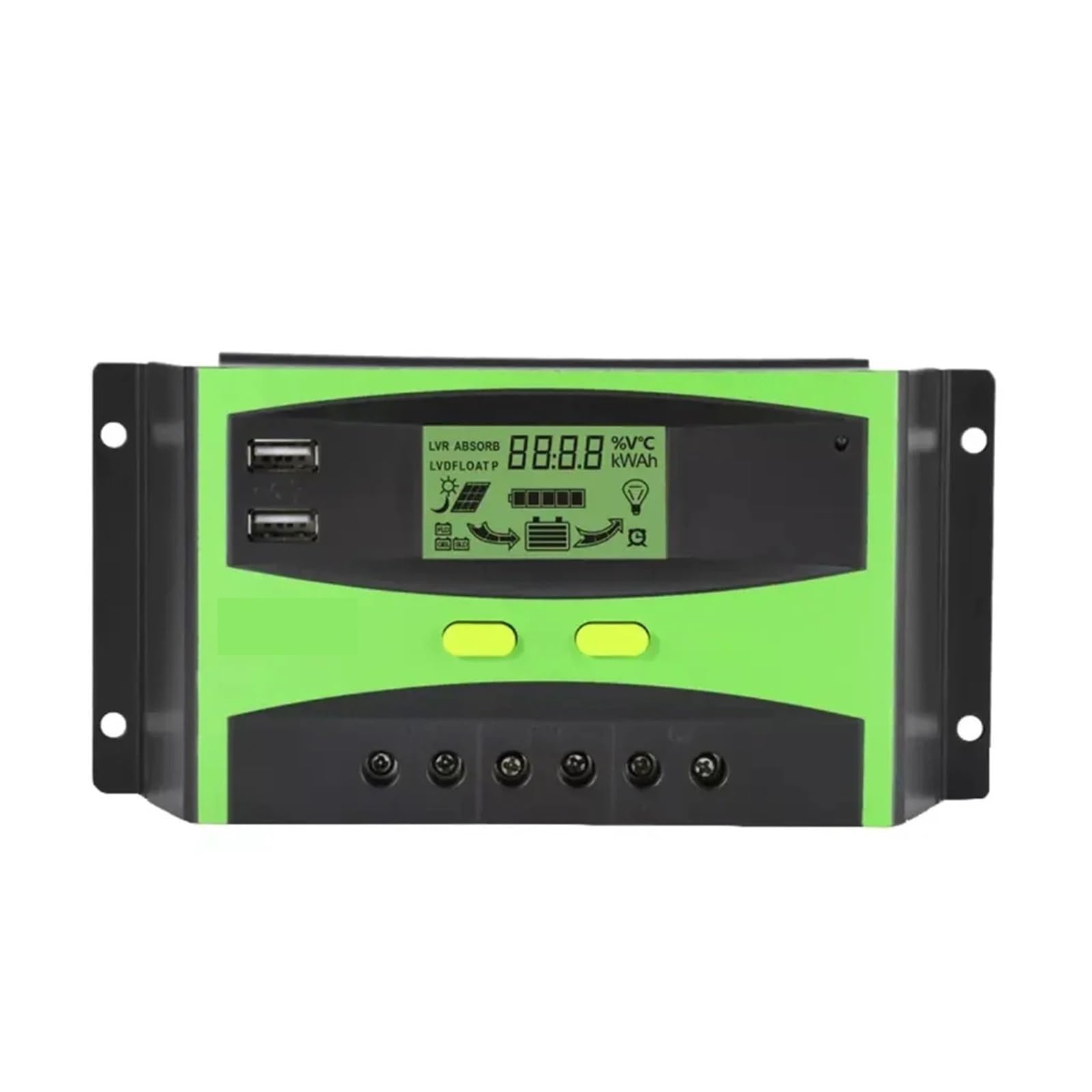 Regolatore di carica solare, Regolatore di carica solare LCD 30A 40A 50A 60A 12V 24V Controllo batteria for kit pannello 1400W(60A)