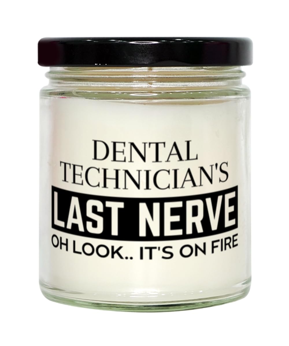 Dental Technician Candle Gifts, Dental Technician's Last Nerve Candle Funny Dental Technician Birthday Christmas Graduation Gifts for Dental Technician for Men Women Soy Candle, Vanilla Scented