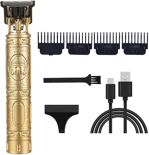 Miniatura 12 de Cortadora de pelo profesional para hombres y mujeres, inalámbrica, recargable, recortadora de pelo, kit de aseo de corte de cuerpo de metal, Cabeza