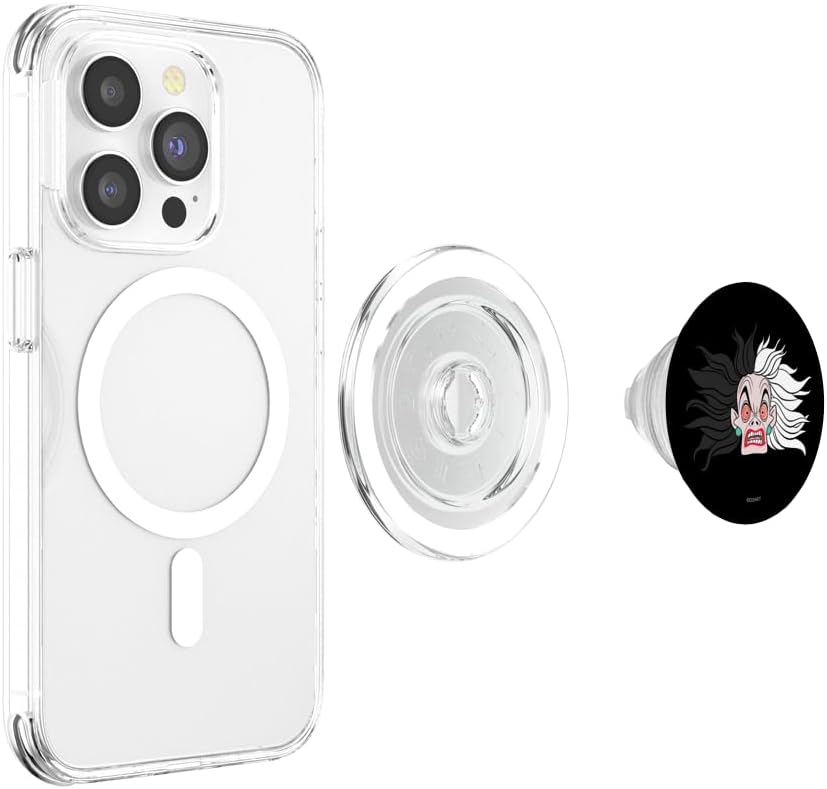 Disney Villains Crazy Cruella De Vil Face PopSockets MagSafe PopGrip for iPhone