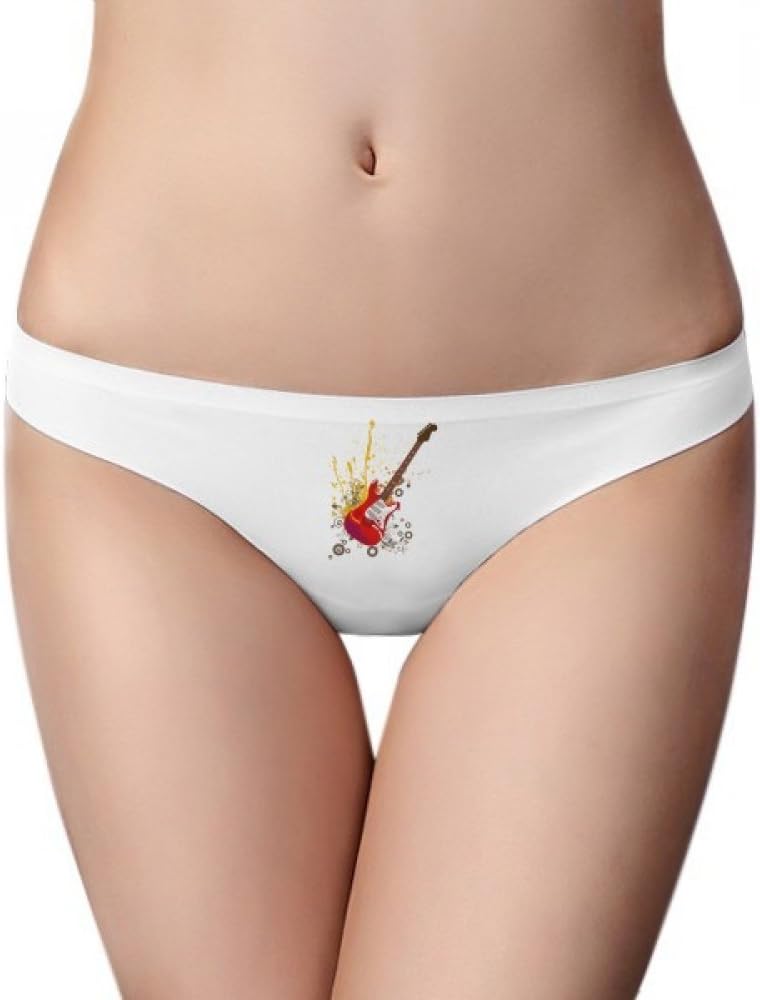 DIYthinker Electric Guitar Jazz Music Culture Brief Women G-String Underwear T-Back Breathable Cool Soft Panty
