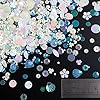 LEEFONE Mixed Clear White Sequins and Spangles Beads Craft Supplies, Crystal Iridescent Spangles and Pearl, Variety Sequins Beads for Crafts, Sewing, DIY Art, Embroidery #2