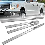 Q1-TECH, Chrome Door Molding Trim Kit Strips, Triple Chrome Plated ABS Side Molding Belt Trims Compa
