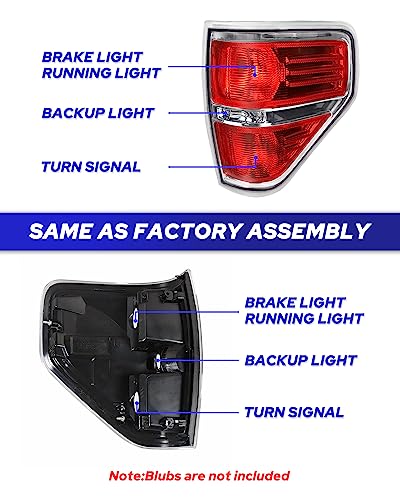 Autoone F150 Tail Light Assembly Rear Lamps Replacement For 2009 2010 2011 2012 2013 2014 Ford F-150 Passenger Side(Rh) #TOP5
