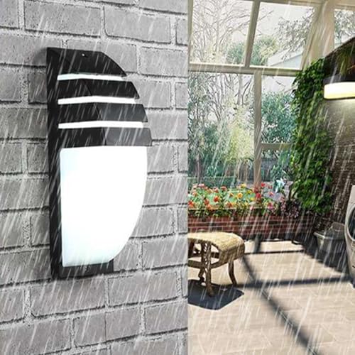 Aplique de pared exterior LED IP65 de aluminio negro con diseño curvado de 34cm luz blanca