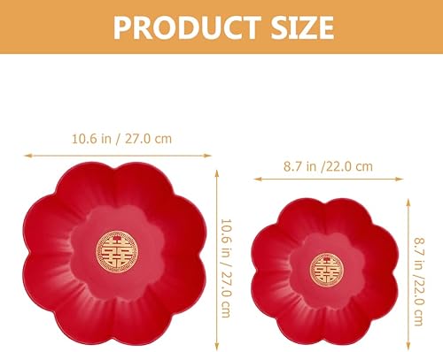 Miniatura 3 de Cabilock Decoración de boda Decoración de la boda Decoración de pasteles 2 unids bandeja china para servir la boda plato de fruta forma flor bandeja